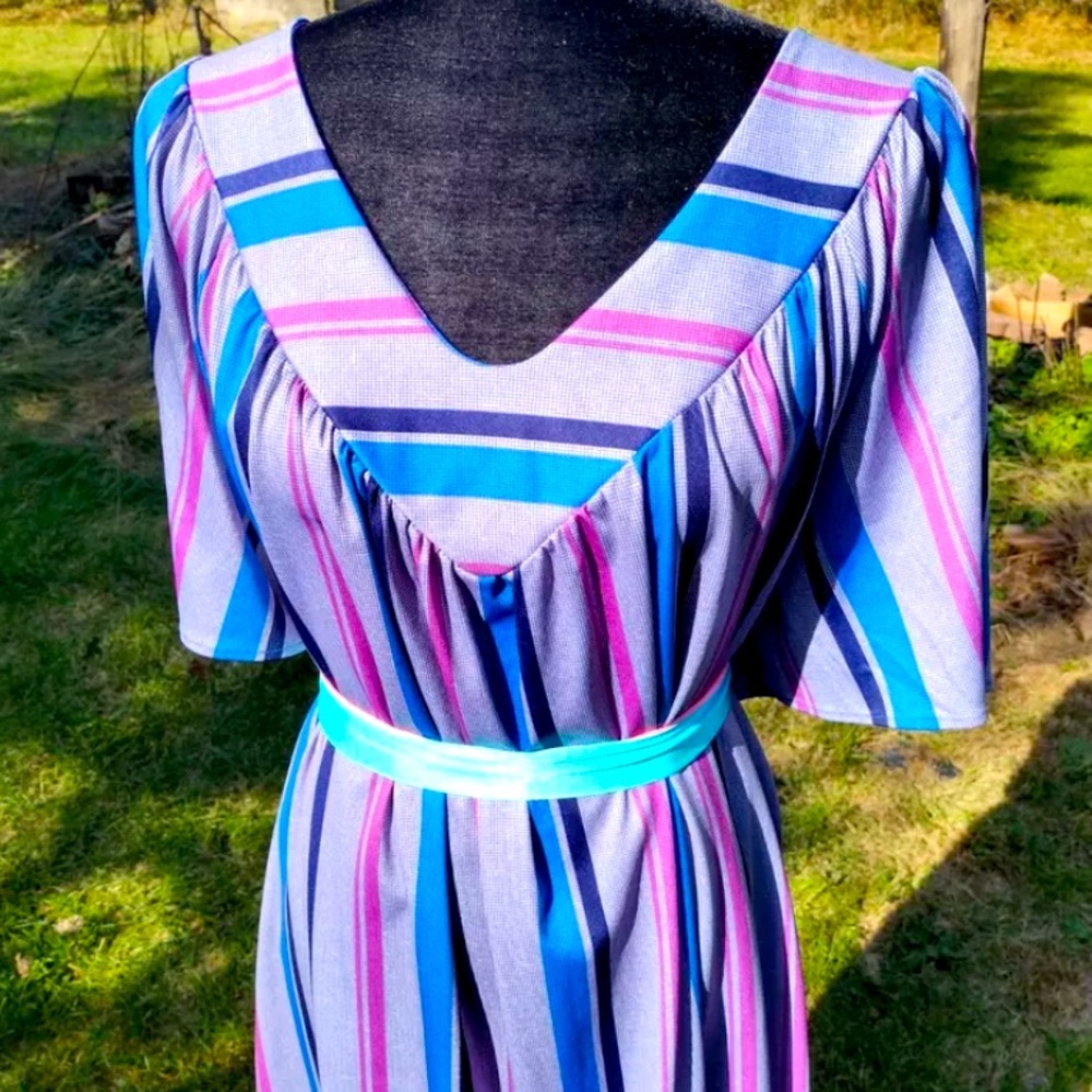 Vintage 90s Plus Size Striped Dress